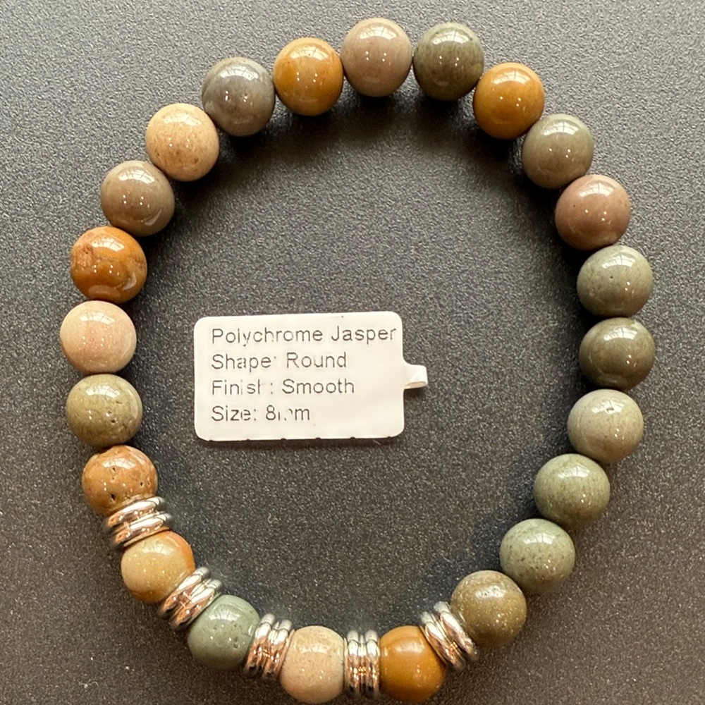 Polychrome Jasper Handmade Beaded Bracelet